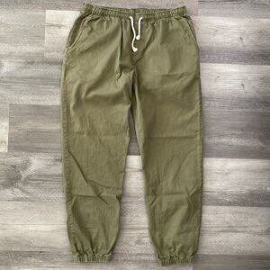 Mollusk California Jeffrey Jogger Cotton Twill Olive Green Yoga Hike Surf Medium